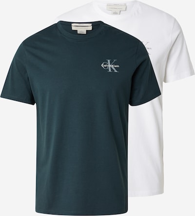 Marškinėliai iš Calvin Klein Jeans, spalva – pilka / tamsiai žalia / juoda / balta, Prekių apžvalga