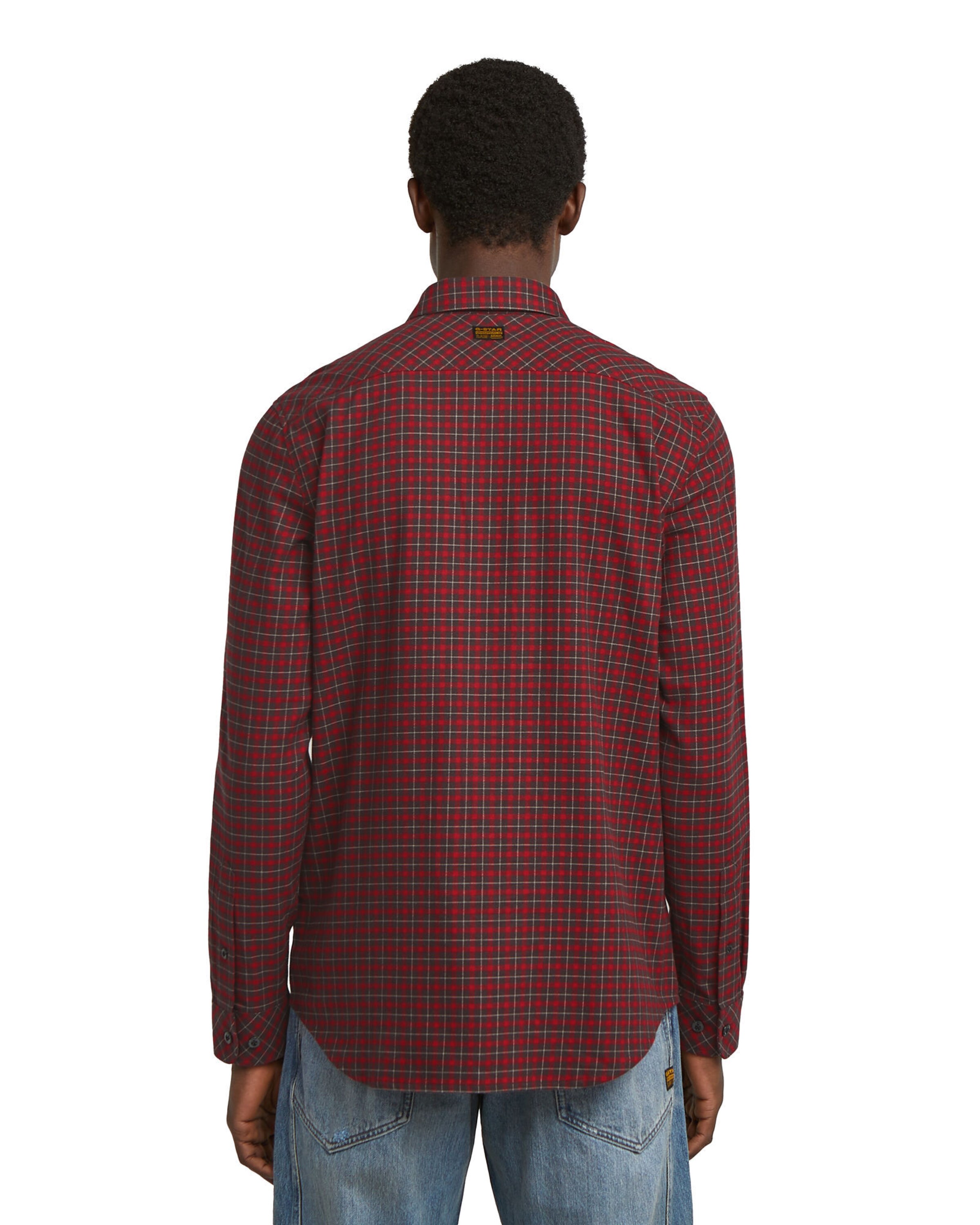 G-STAR Slim fit Button Up Shirt 'Marine' in Red