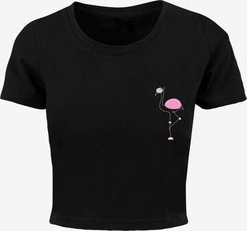 Merchcode T-Shirt 'Flamingo' in Schwarz: predná strana