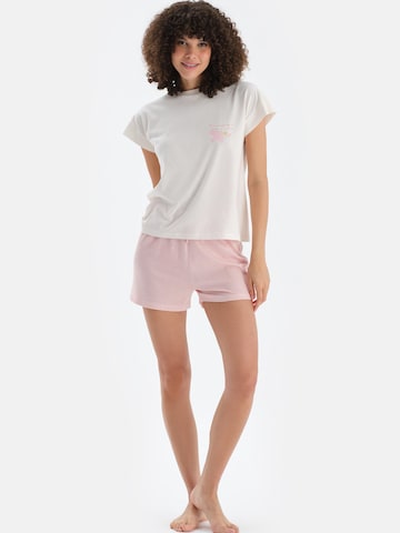 Dagi Kort pyjamas i beige: framsida