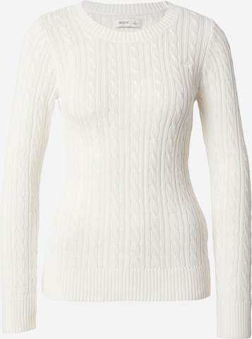 HOLLISTER Пуловер в бяло: отпред