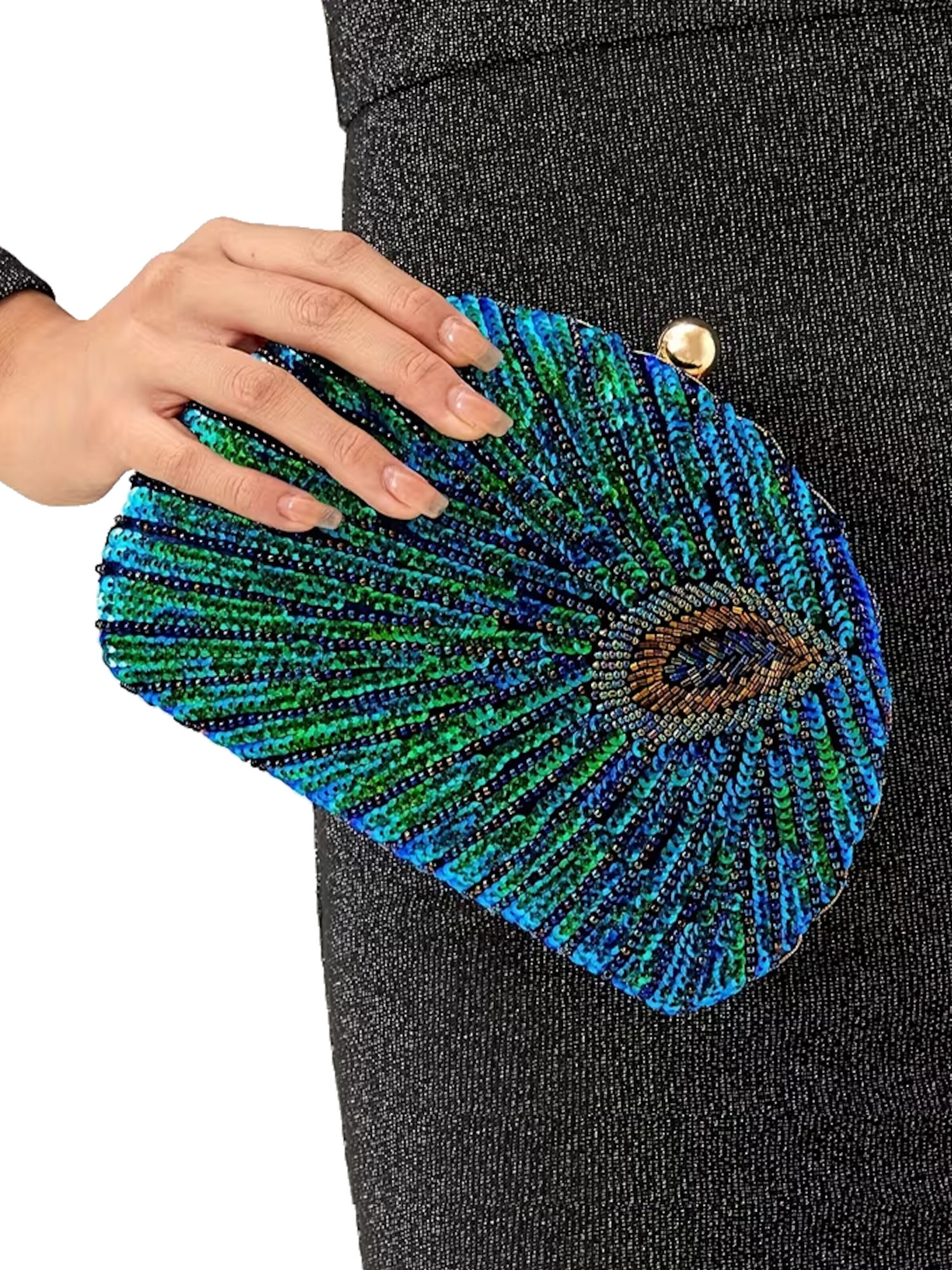 Tomshop24-7 Clutch 'Pfau'‌‌‌ in Blau