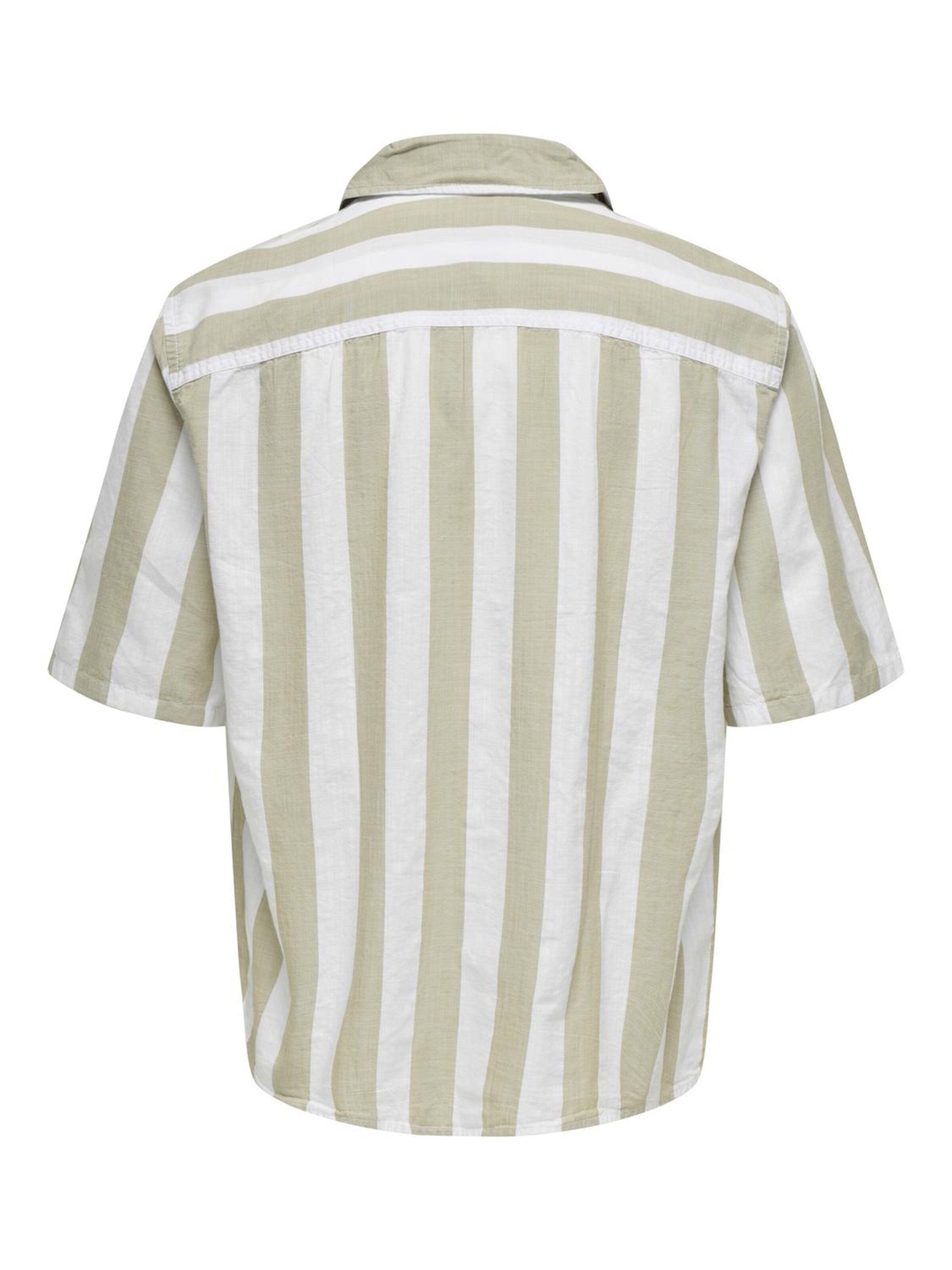 Only & Sons Comfort Fit Kurzarmhemd 'Tes' in Braun