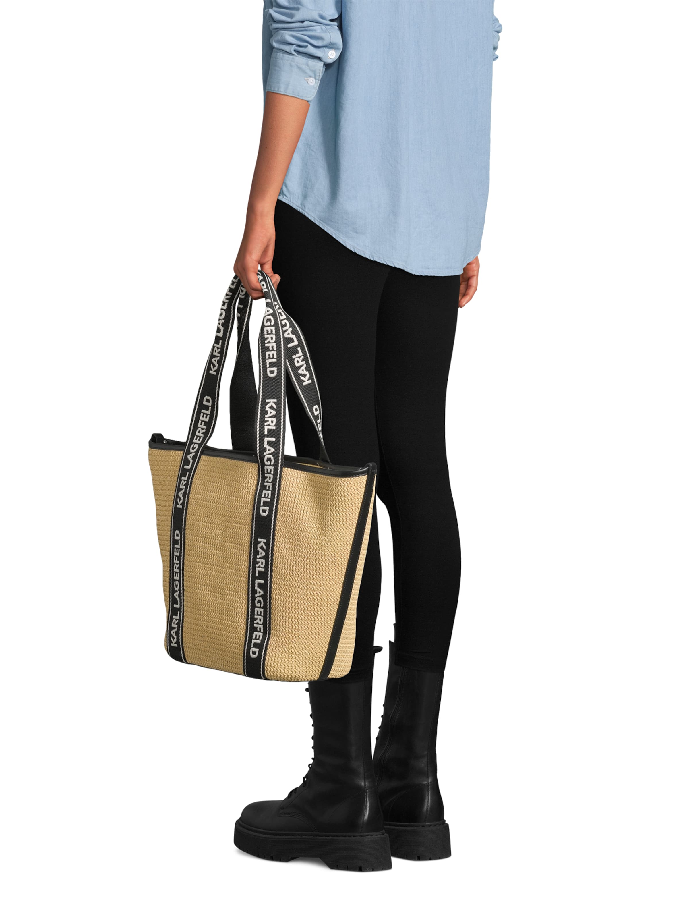 Karl Lagerfeld Plážová taška 'Essential' - Béžová: predná strana