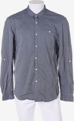 TOM TAILOR DENIM Button Up Shirt in XL in Blue: front