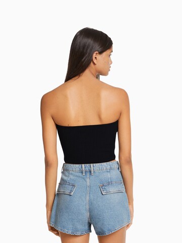 Bershka Gebreide top in Zwart