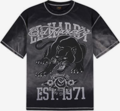Marškinėliai 'Panther' iš Ed Hardy, spalva – pilka / juoda / balkšva, Prekių apžvalga