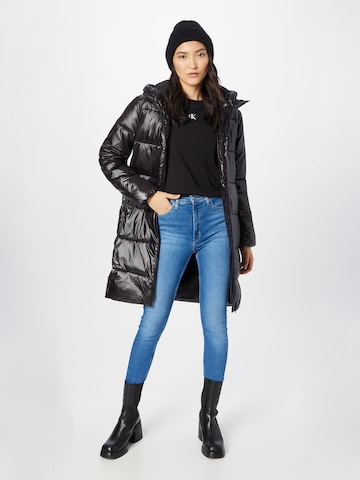 Palton de primăvară-toamnă de la Calvin Klein Jeans pe negru