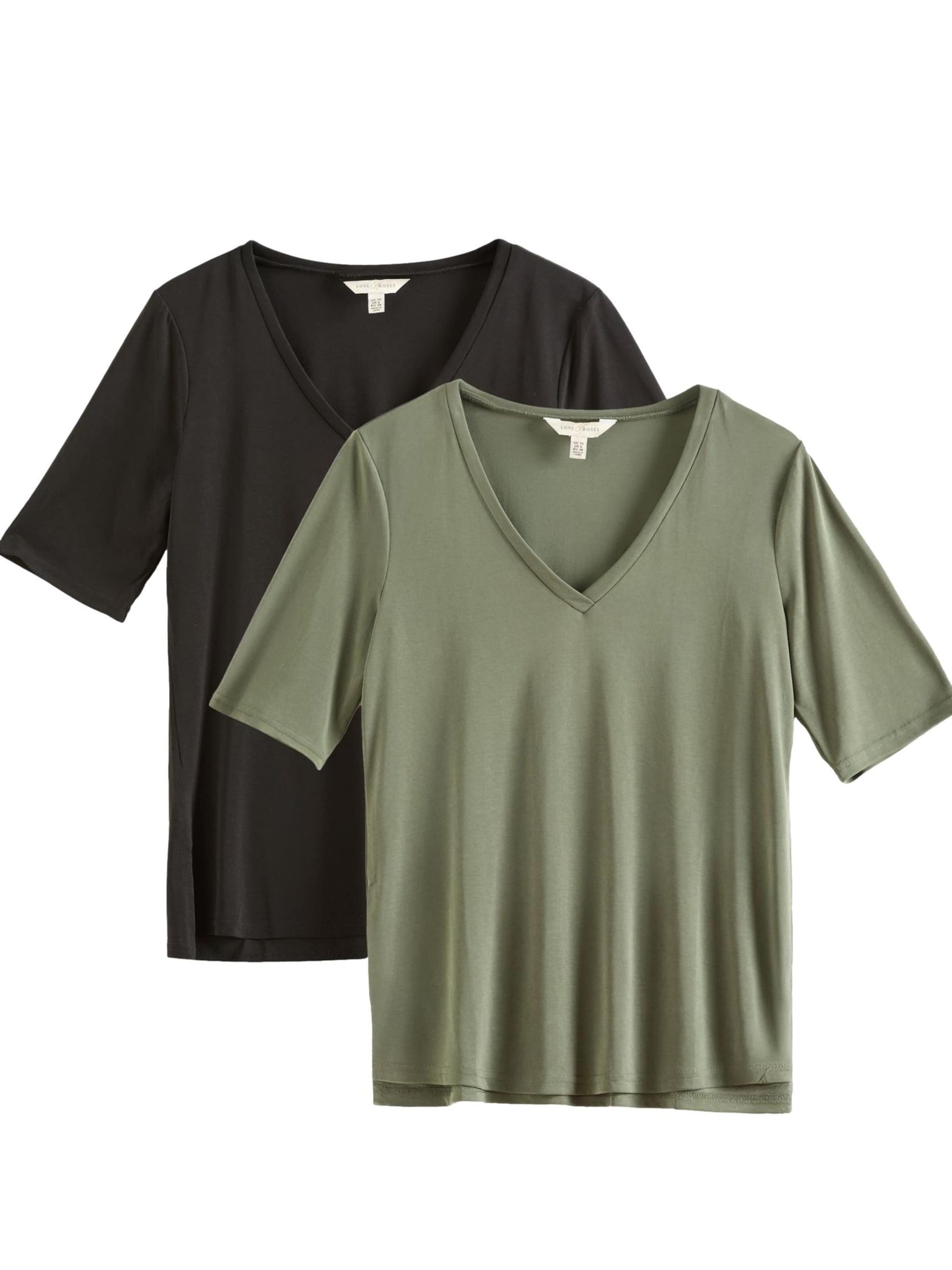 love & roses T-shirt i grön: framsida