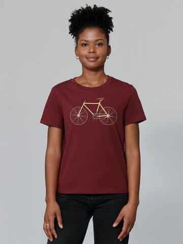 Watapparel Shirt ' Yellow Bike ' in Red: front