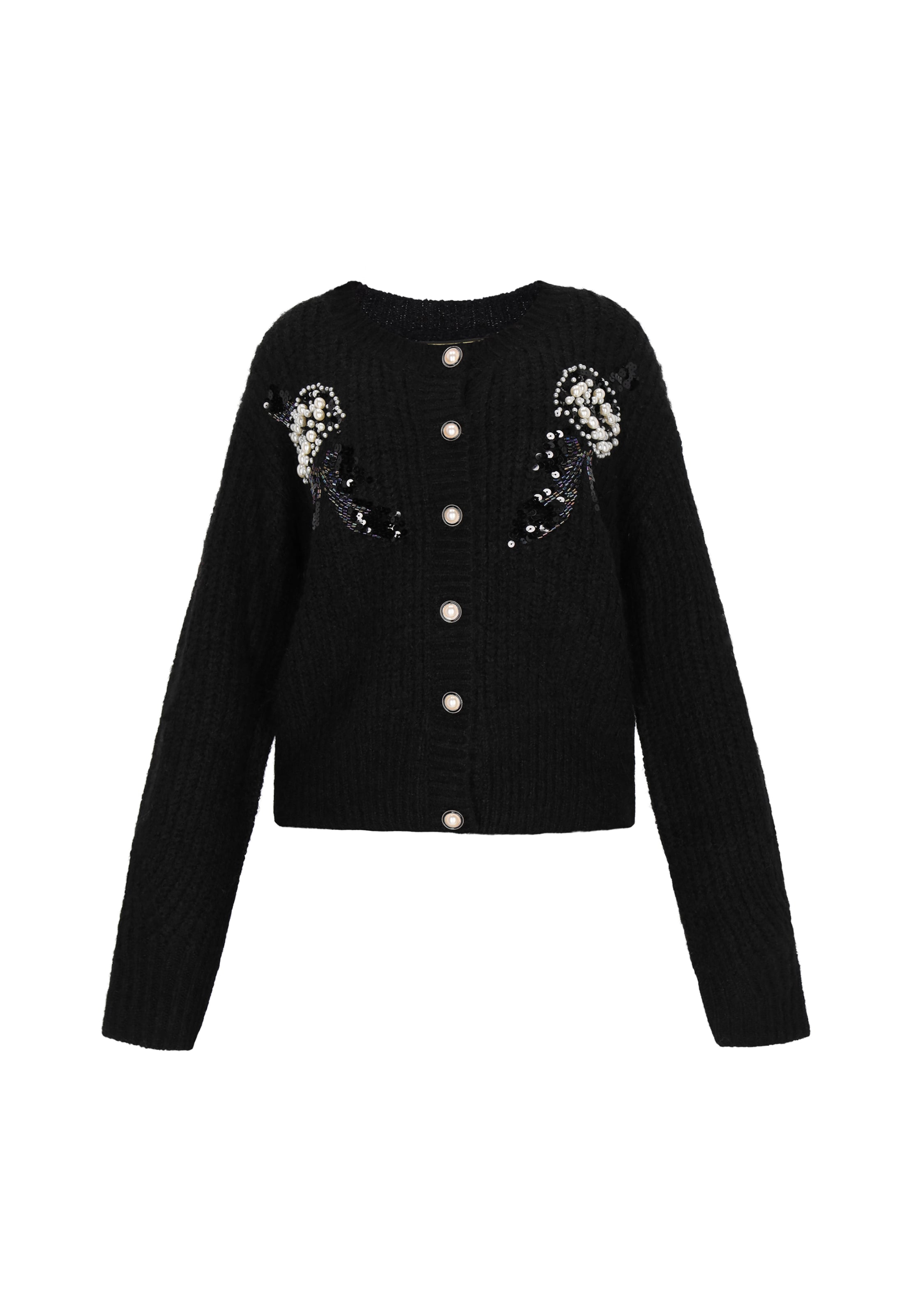 faina - Cárdigan en negro: frente