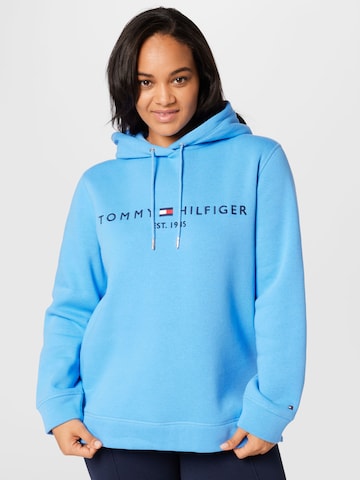 Sweat-shirt Tommy Hilfiger Curve en bleu : devant