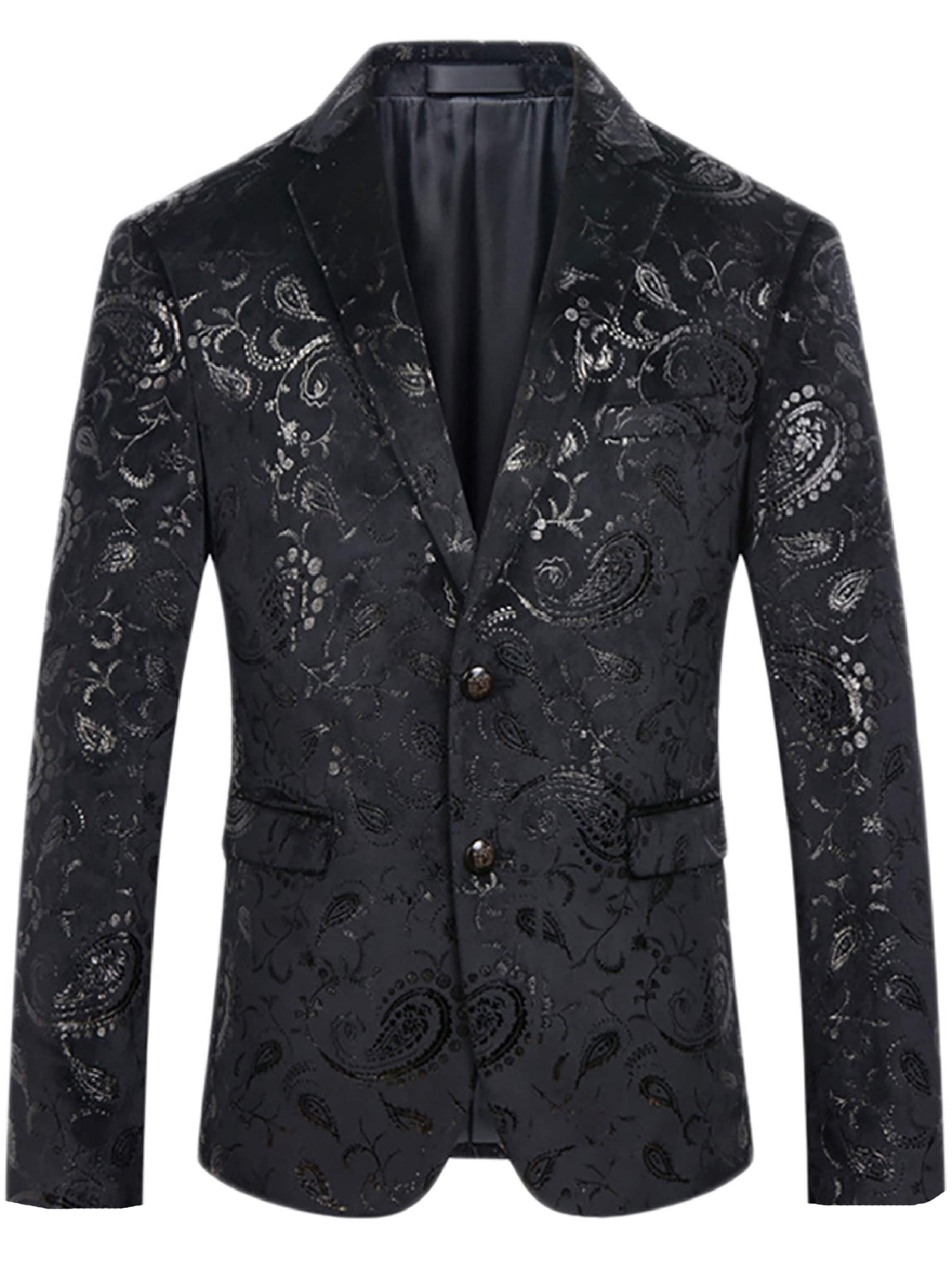 Youthup Slim fit Suit Jacket in Black: front