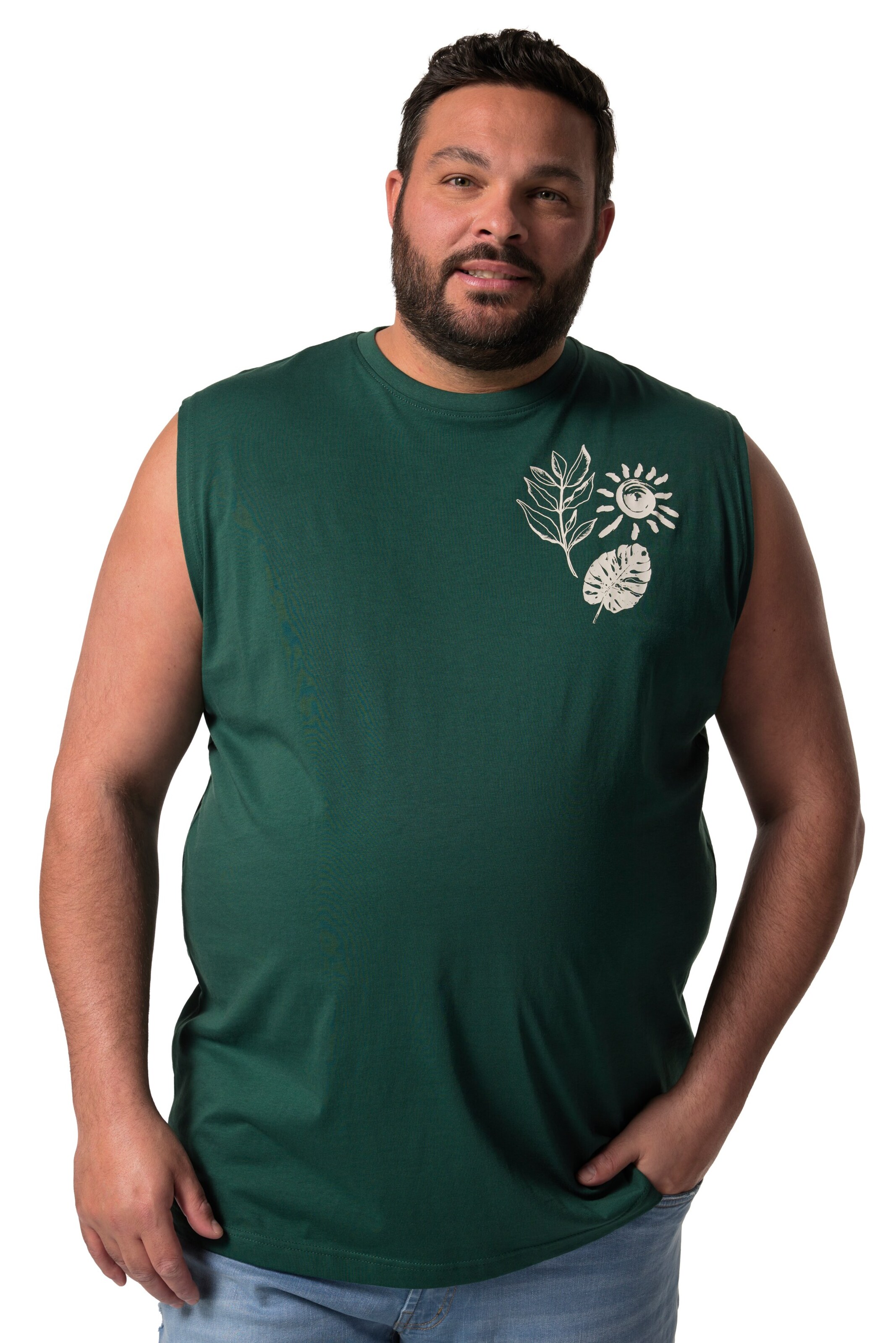 Men Plus Tank Top in Grün: Vorderseite