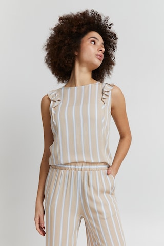 ICHI - Blusa 'MARRAKECH' en beige: frente