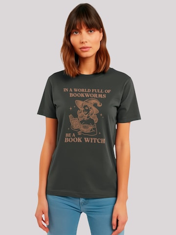 F4NT4STIC Shirt 'Halloween Witch be a book witch' in Grau: Vorderseite