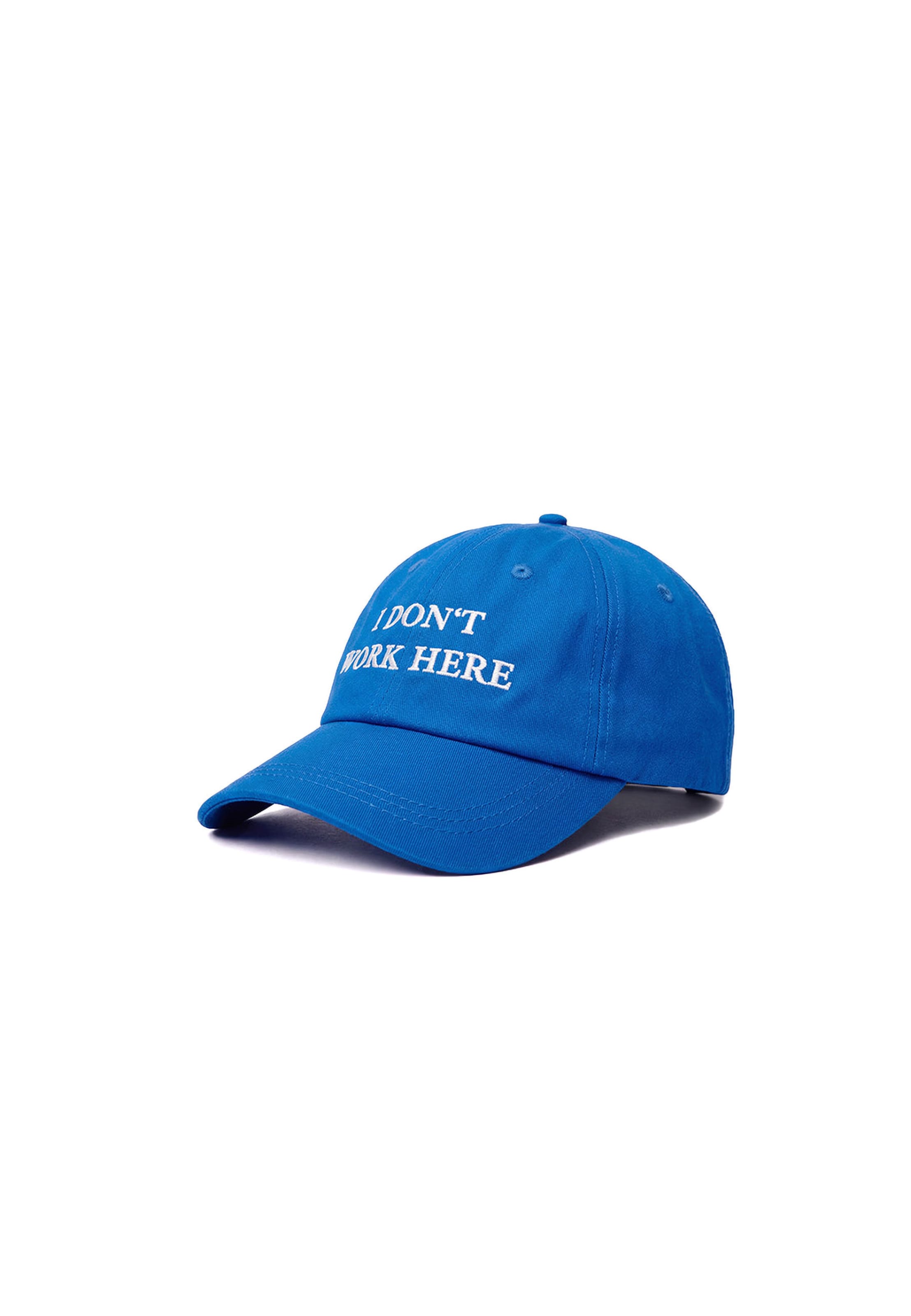 Hatline Lab Cap 'I don't work here' in Blue: front