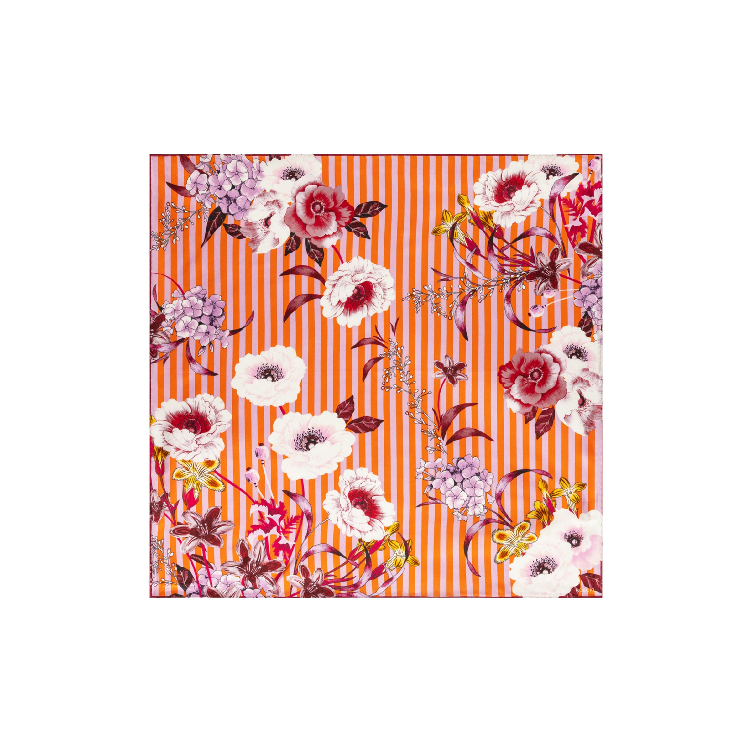 Foulard ' BLOSSOMING STRIPES ' di Roeckl in arancione: frontale