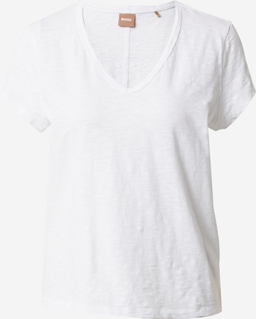 BOSS Orange Shirt 'Eslenza' in White: front