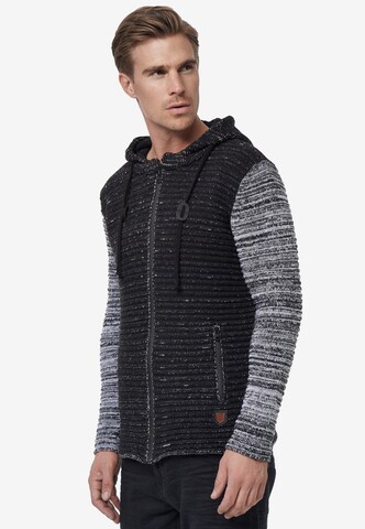 Rusty Neal Knit Cardigan in Black: front
