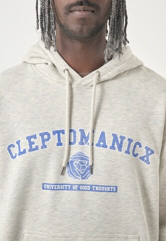 Cleptomanicx Sweatshirt 'Classic Hooded Uni Hands' in Grey