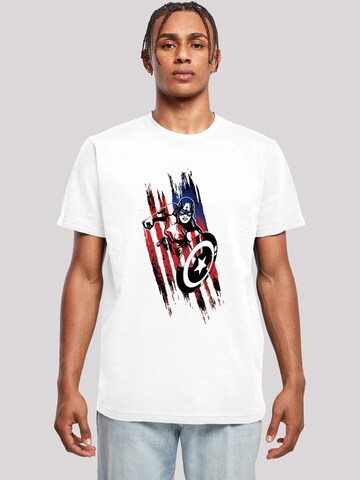 F4NT4STIC Shirt 'Marvel Avengers Captain America Streaks' in White: front