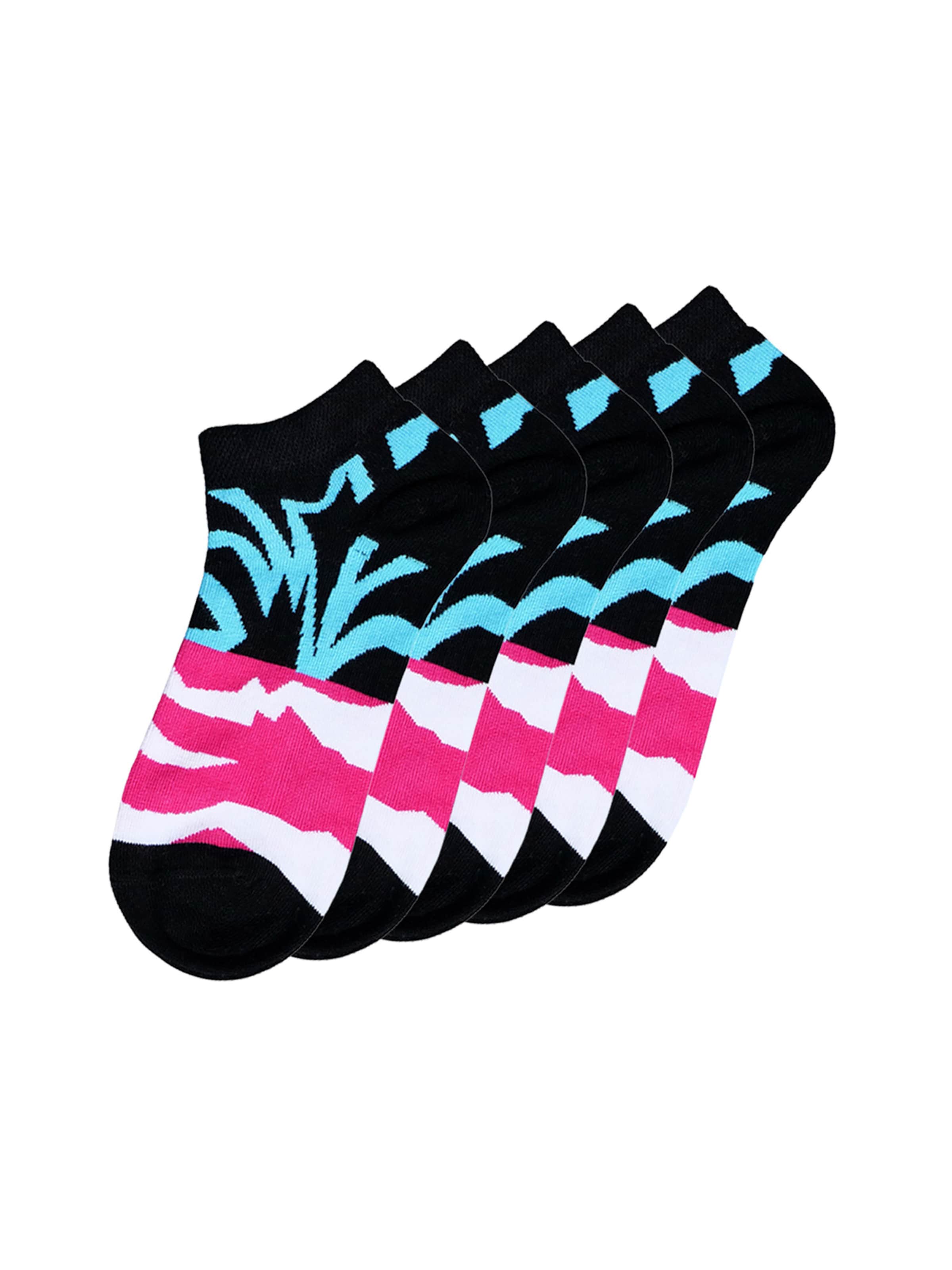 UNABUX Socks in Turquoise / Pink / Black / White, Item view