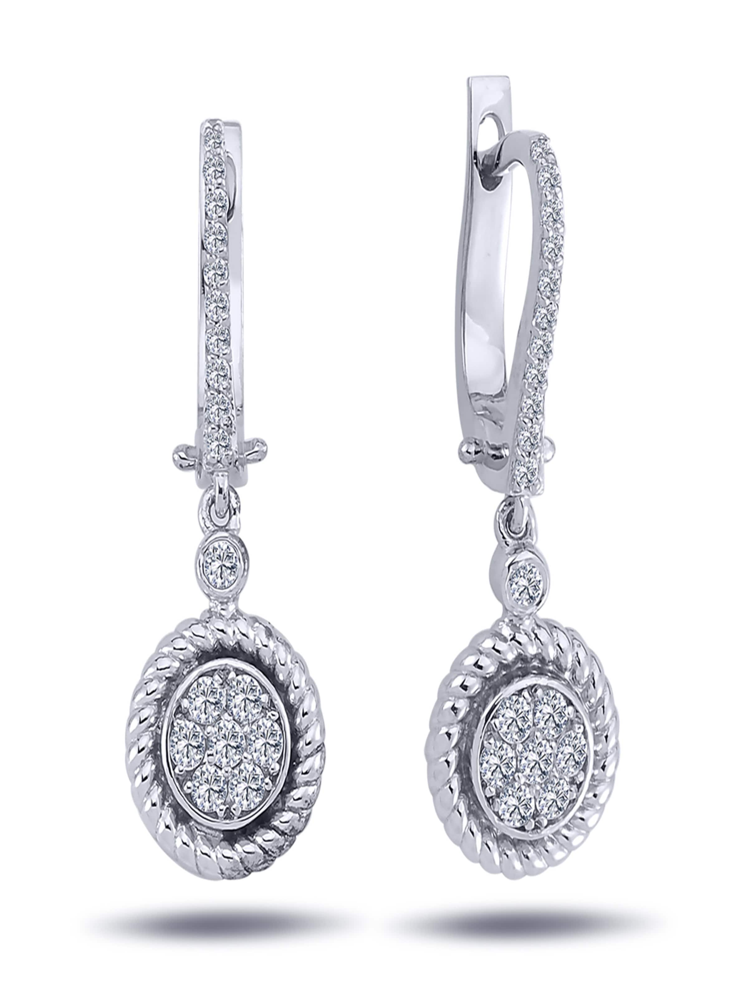 EinStein Diamant Earrings in Silver: front