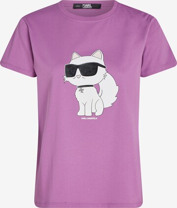 T-shirt Karl Lagerfeld en violet : devant