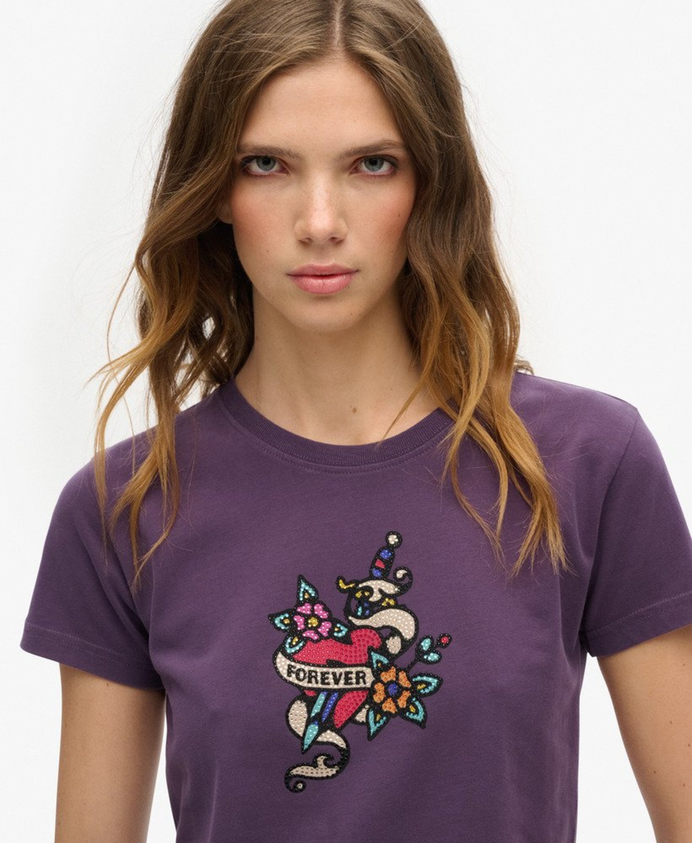 T-shirt Superdry & Co en violet