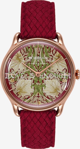 August Berg Analoog horloge 'Morris & Co' in Rood: voorkant