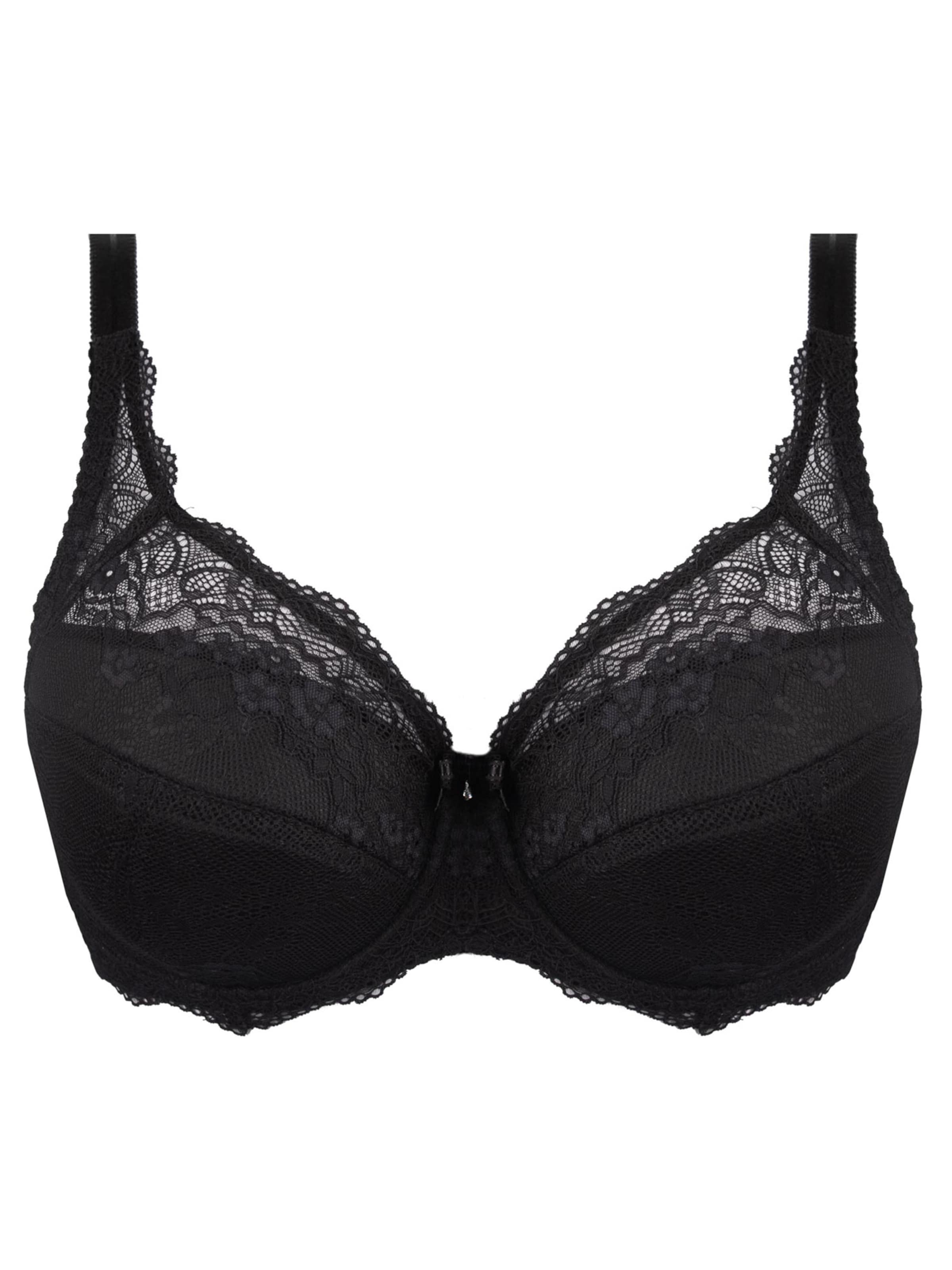 Unikat T-shirt Bra 'Angelika' in Black: front