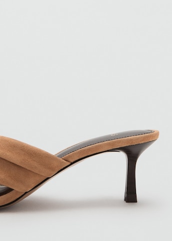 MANGO Mules 'Cruce' in Beige