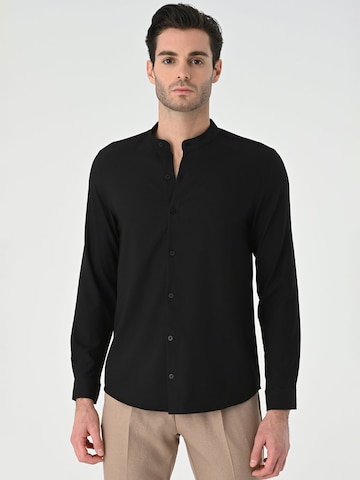 Antioch Slim fit Button Up Shirt in Black: front