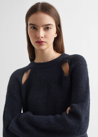MANGO TEEN Sweater 'Open' in Blue