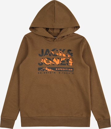 Jack & Jones Junior Sweatshirt 'HUNTER' in Braun: predná strana
