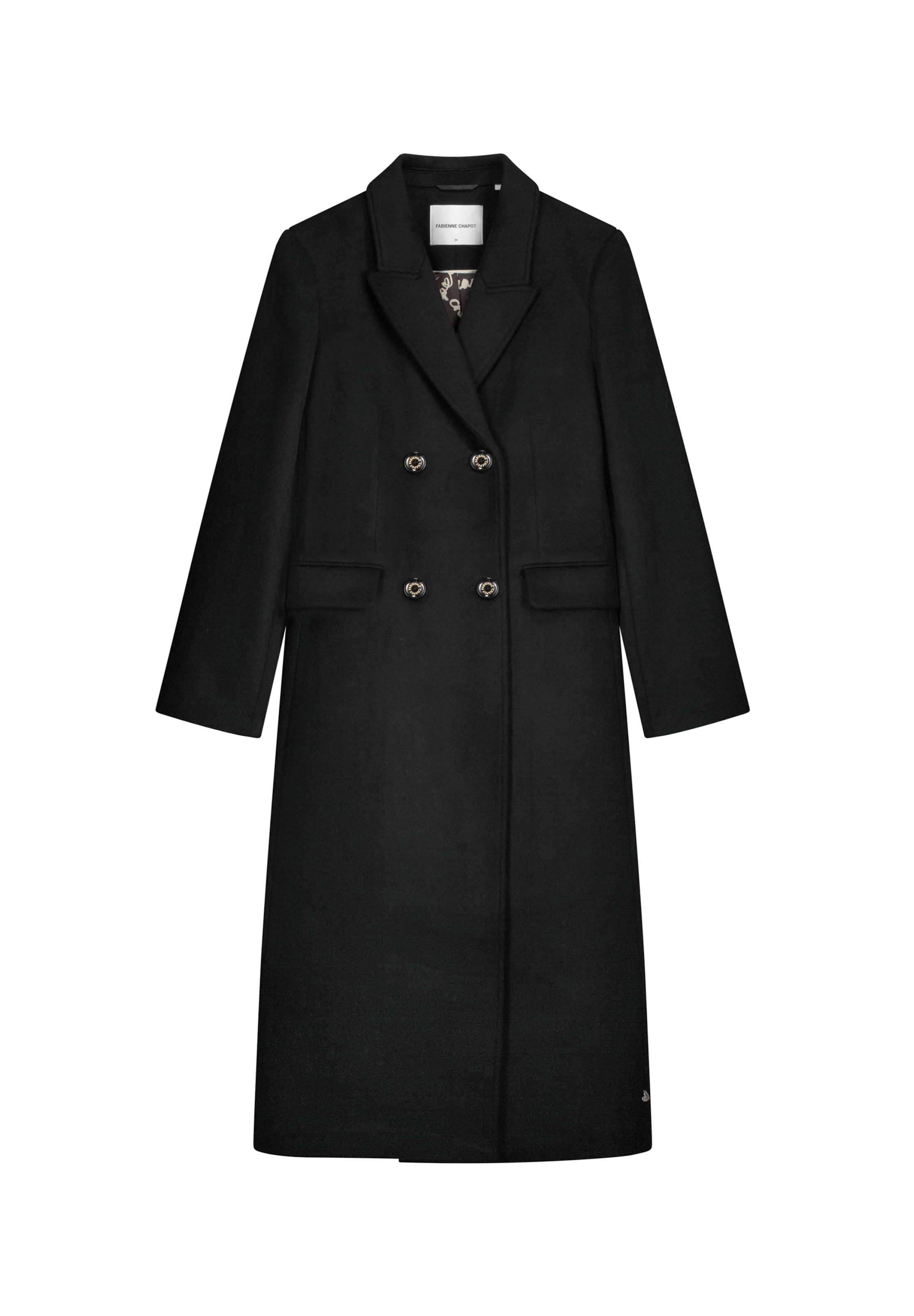 Fabienne Chapot Wintermantel in Schwarz: Vorderseite
