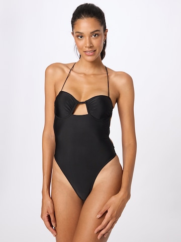 Nasty Gal Swimsuit in Black: front
