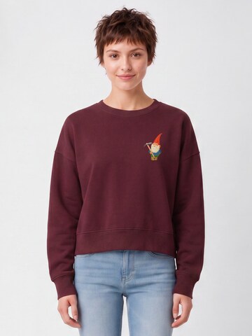 Watapparel Sweatshirt ' Gartenzwerg ' in Rood: voorkant
