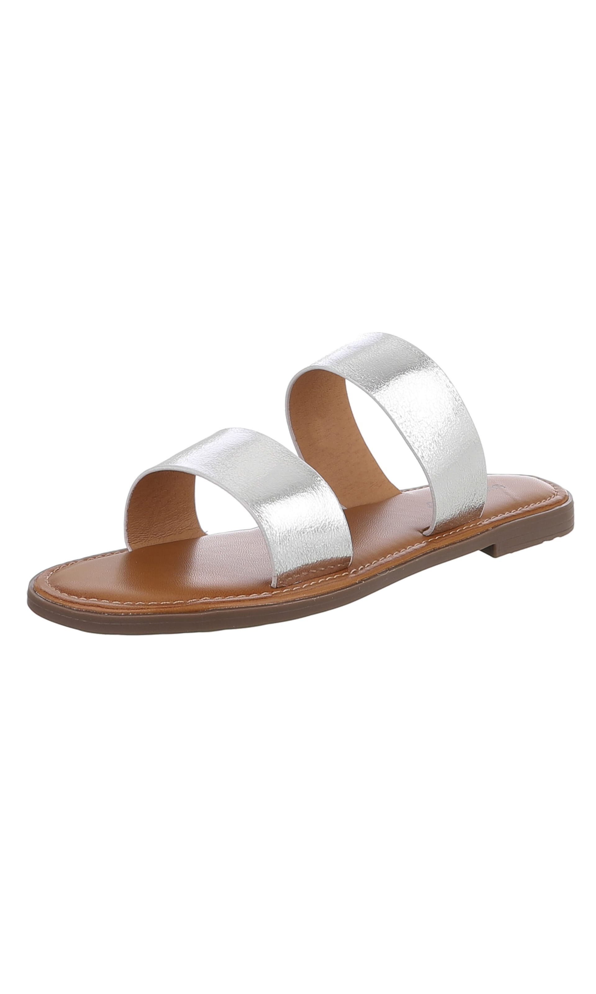 Ital-Design Mules in Silver: front