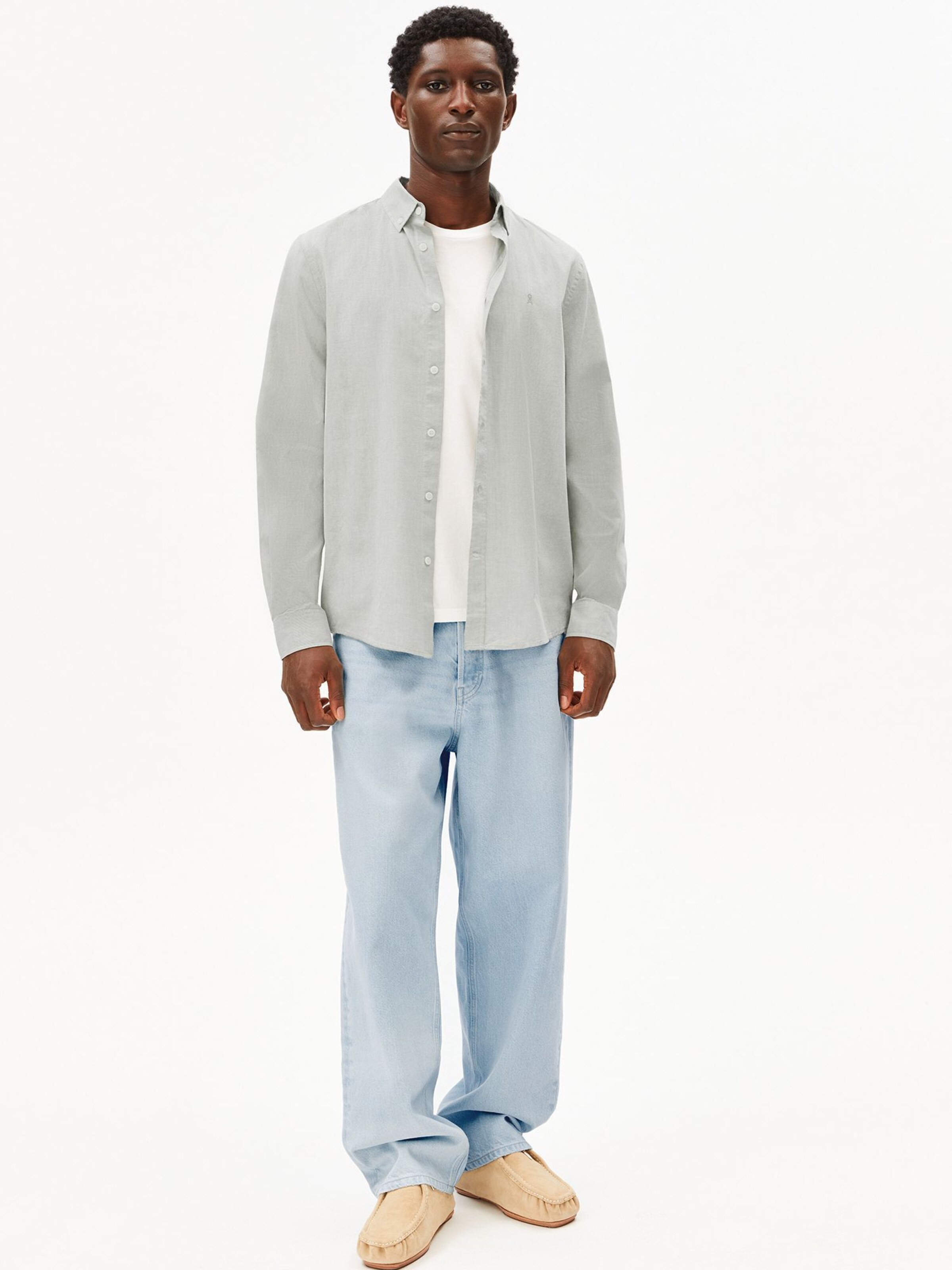 ARMEDANGELS Regular fit Overhemd in Groen: voorkant