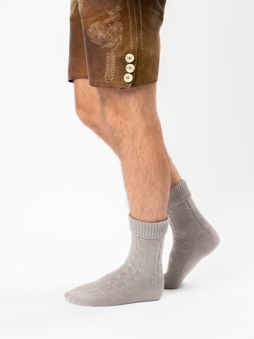 HerzSticht Traditional socks 'Enzian' in Grey