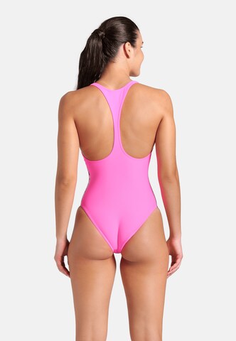 ARENA Bustier Sportbadeanzug 'SOLID' in Pink