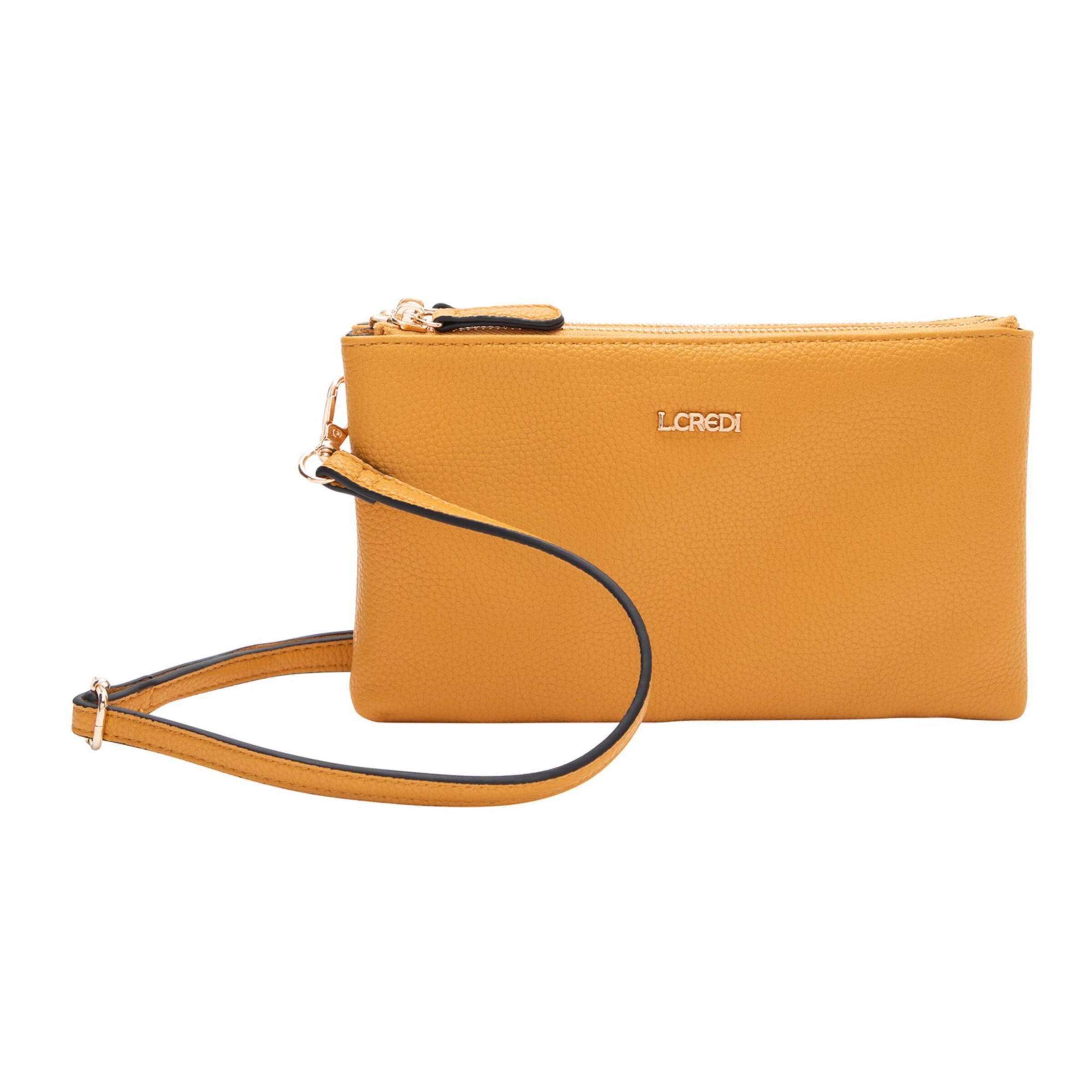 L.CREDI Schoudertas 'Ella' in Geel: voorkant