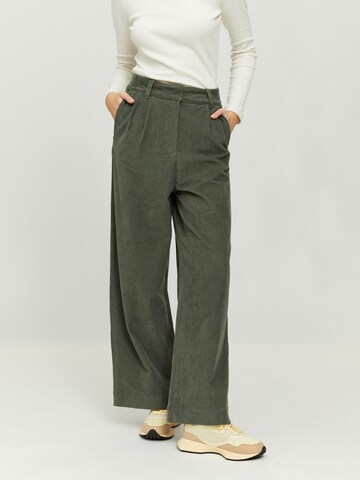 mazine Wide Leg Hose 'Niona' in Grün: Vorderseite