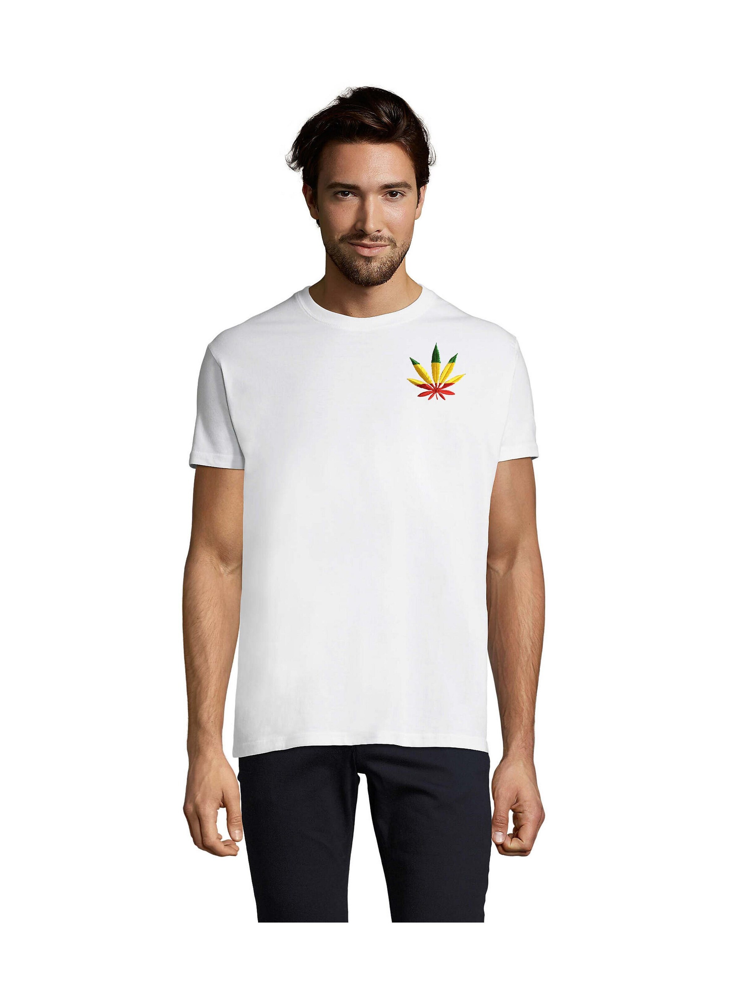 Blondie & Brownie Shirt 'Cannabis Patches'‌‌‌‌‌ in 5XL in weiß, Produktansicht