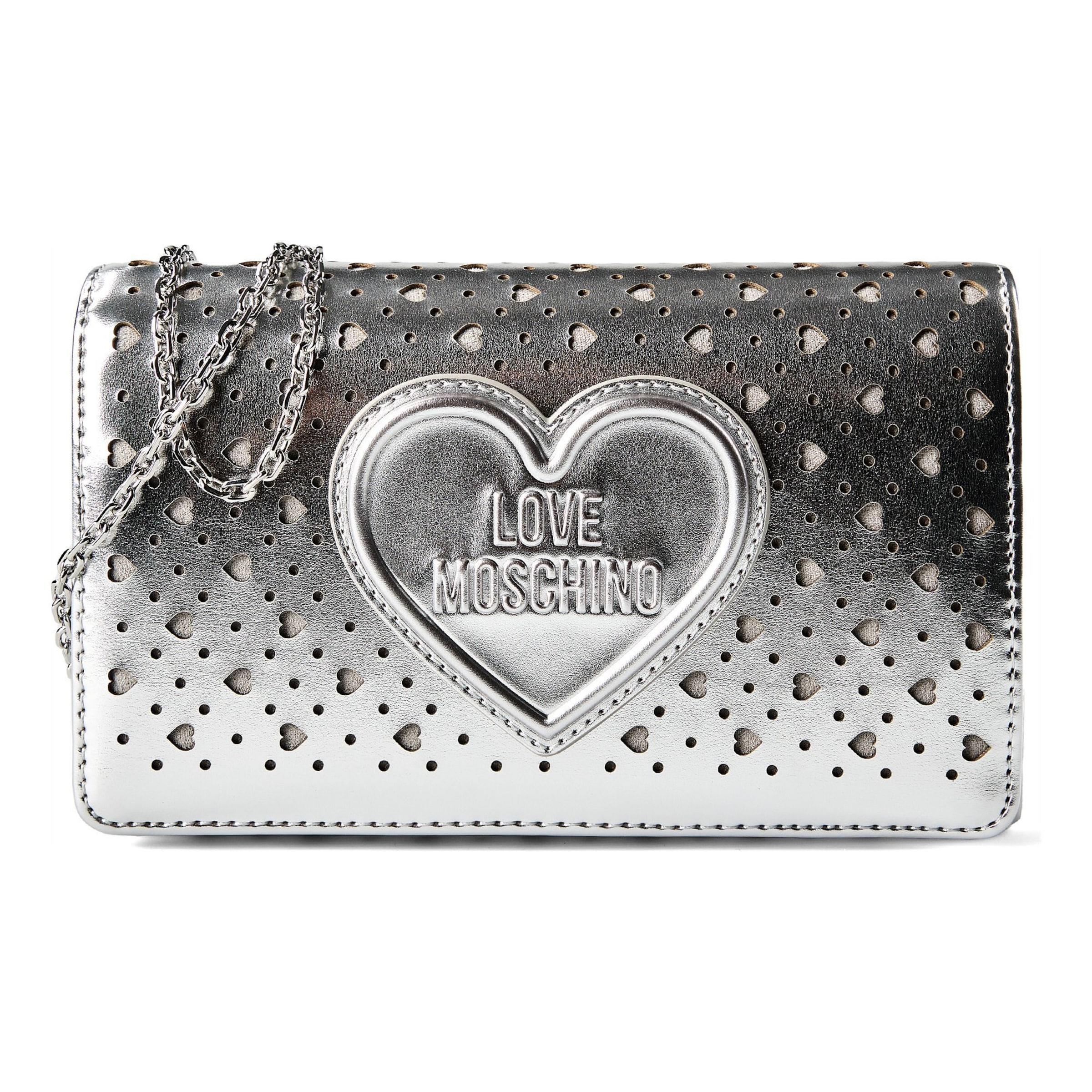 Sac à bandoulière 'Smart' Love Moschino en argent : devant