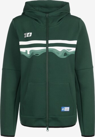 OUTFITTER Athletic Zip-Up Hoodie in Green: front