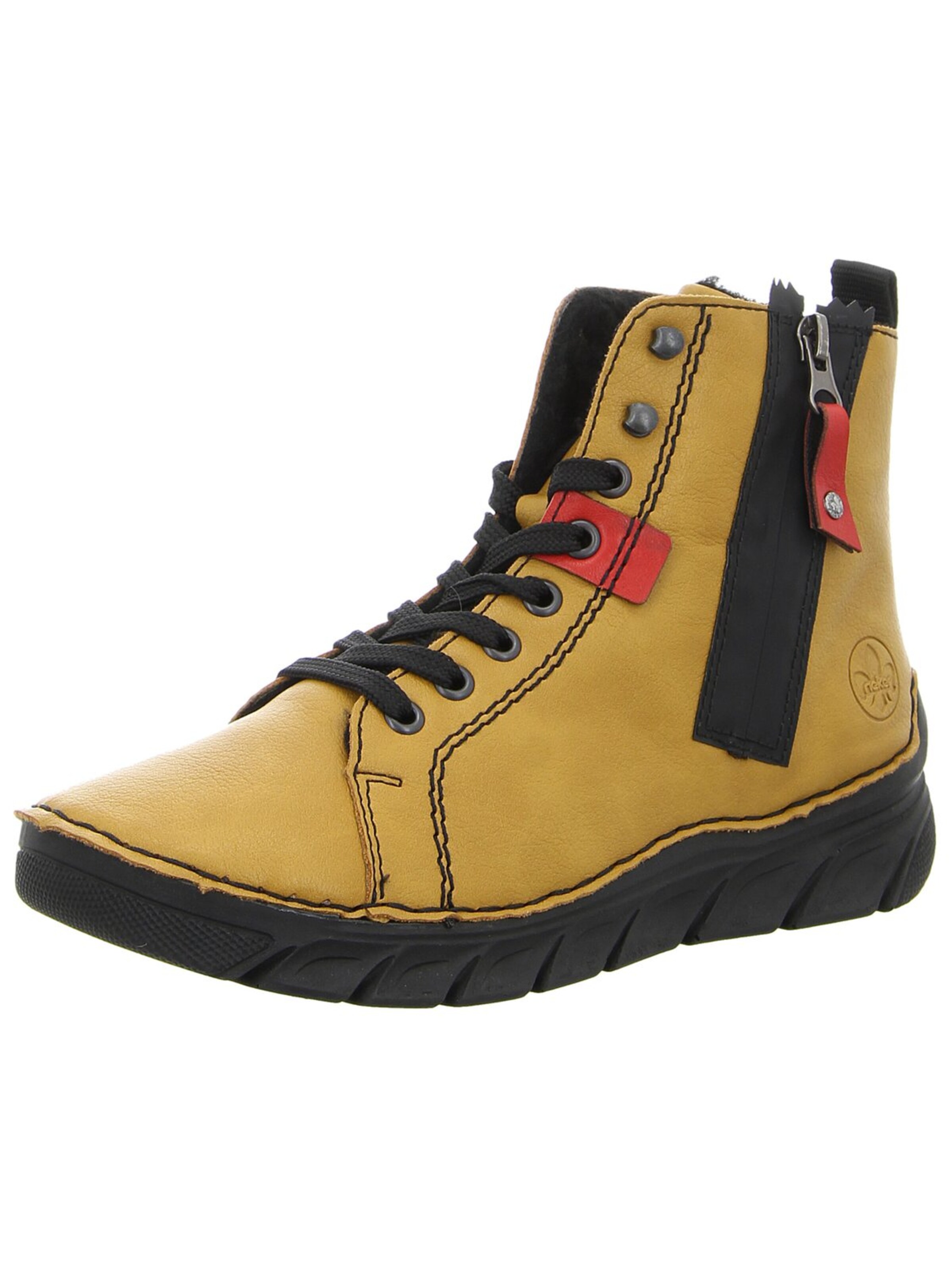 Rieker Lace-Up Boots 'Damen Stiefelette 55024-68 Echt Leder in gelb' in Yellow: front