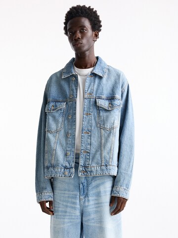Pull&Bear Přechodná bunda – modrá: přední strana